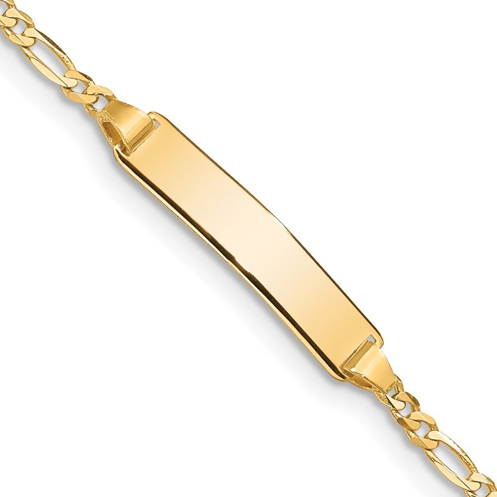 14k Yellow Gold Baby Figaro Id Bracelet